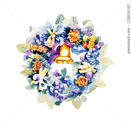 Christmas wreath with bells 118826102