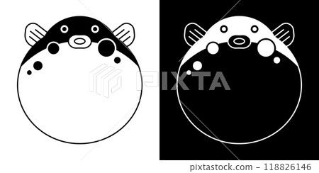 Vector illustration of a puffer fish crest. 118826146