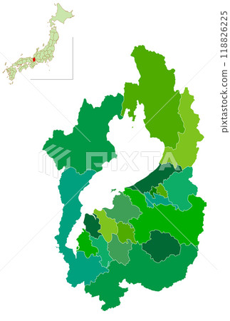 日本滋賀地圖綠色圖標 日本滋賀地圖綠色圖標 118826225