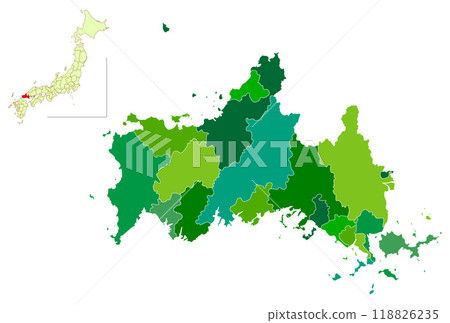 山口日本地圖綠色圖標 山口日本地圖綠色圖標 118826235