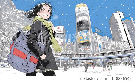 城市雪景 118826542