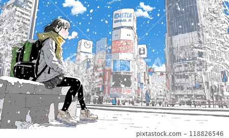 City snow scenery 118826546