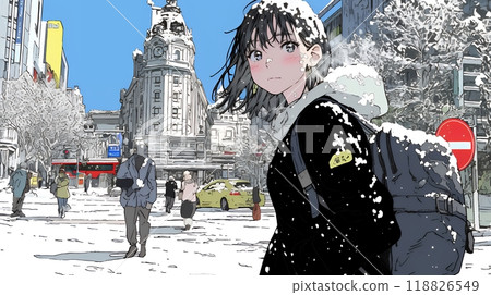 City snow scenery 118826549