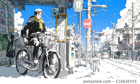 城市雪景 118826555