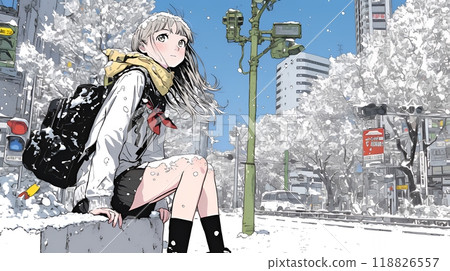 城市雪景 118826557