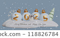 Merry Christmas 2025 greeting card. 3D illustration. 118826784