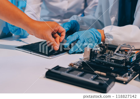 Electronics technician, electronic engineering electronic repair, electronics measuring and testing, repair and maintenance concepts. 118827142