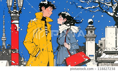 年輕戀人在冬天死去的城市約會 118827238