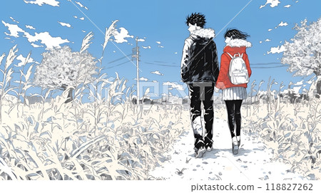 年輕戀人在冬天死去的城市約會 118827262