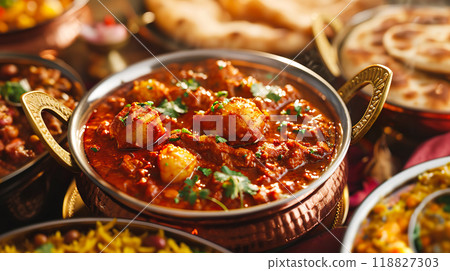 含有大量配料的奢華印度咖哩的圖片 118827303