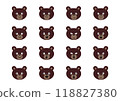 Simple cute bear face set 118827380