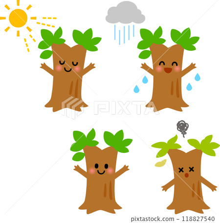 沐浴陽光與雨露的樹形人物 118827540