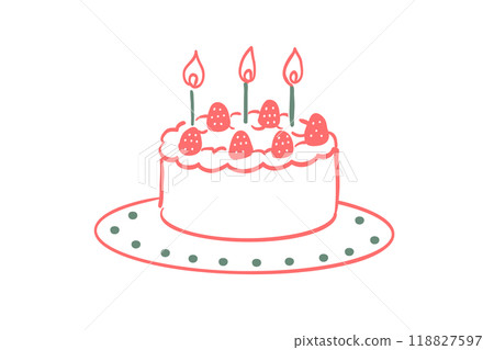 一個簡單可愛的慶祝蛋糕的插圖 118827597