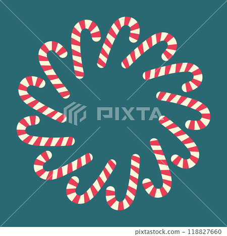 Christmas Striped Candy Cane in minimalistic cartoon style New Year Christmas design element concept 118827660