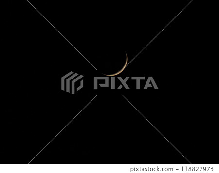 新月漂浮在夜空中 118827973