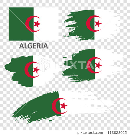 Set of vector flags of Algeria 118828025