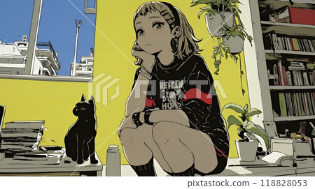 絕望：一個女孩感到焦慮和絕望 118828053