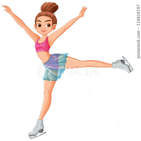 Graceful Ice Skating Girl 118828197