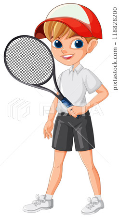 Young Tennis Player Ready to Play 118828200
