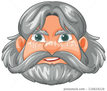 Elderly Warrior with Grey Hair 118828228