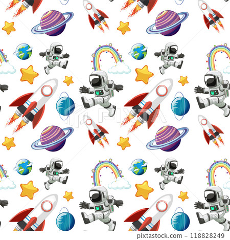 Space Adventure Seamless Pattern Space Adventure Seamless Pattern 118828249