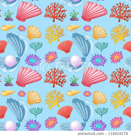 Colorful Seashells and Marine Life 118828278