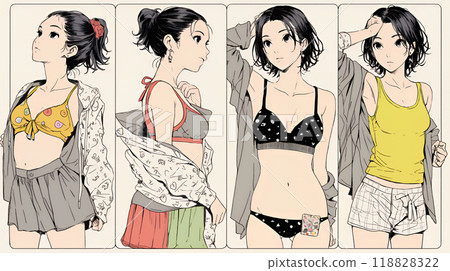 Young woman getting changed 118828322