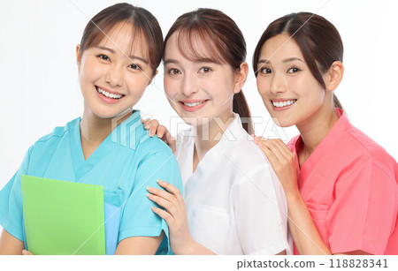 Medical staff, working people, nurses, white background Medical staff, working people, nurses, white background 118828341