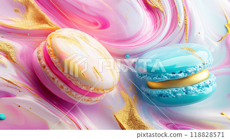 漂亮的金沙油漆抽象艺术马卡龙插画 漂亮的金沙油漆抽象艺术马卡龙插画 118828571