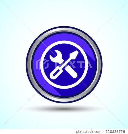 Service Icon Design Illustration, Maintenance Tools Icon For Apps and Websites, Button Design 118828756