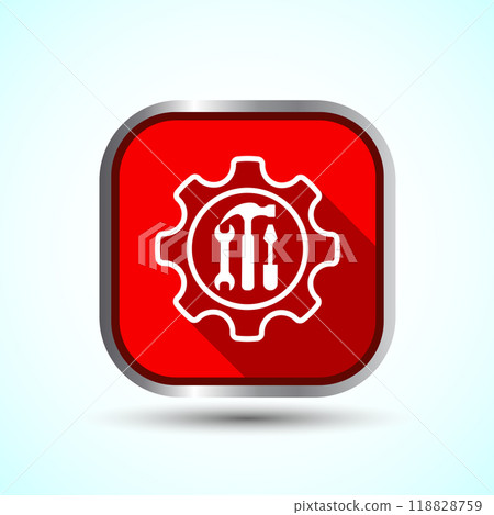 Service Icon Design Illustration, Maintenance Tools Icon For Apps and Websites, Button Design 118828759