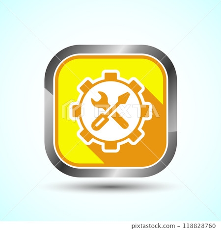 Service Icon Design Illustration, Maintenance Tools Icon For Apps and Websites, Button Design 118828760