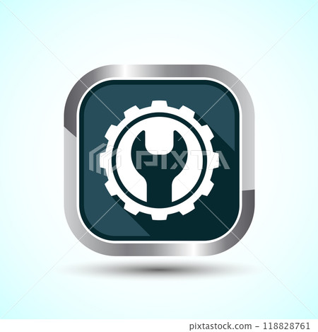 Service Icon Design Illustration, Maintenance Tools Icon For Apps and Websites, Button Design 118828761