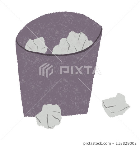 A trash can with trash spilling out 118829002