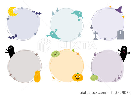 萬聖節框架設置圓圈圖 萬聖節框架設置圓圈圖 118829024