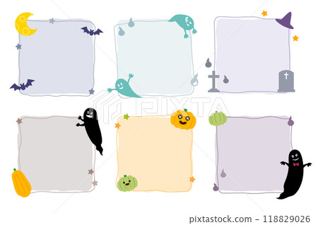 Halloween frame set, square, illustration Halloween frame set, square, illustration 118829026
