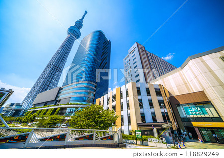 Tokyo cityscape in Japan, with Tokyo Skytree and Solamachi standing out against the greenery (September 6th) Tokyo cityscape in Japan, with Tokyo Skytree and Solamachi standing out against the greenery (September 6th) 118829249