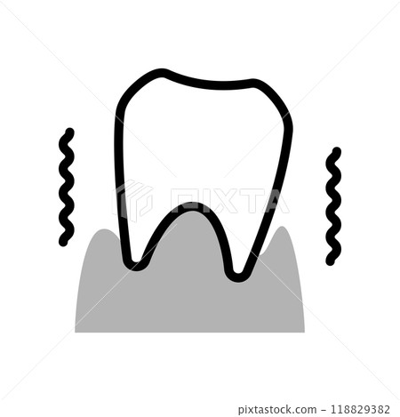 Loose tooth icon line drawing illustration Loose tooth icon line drawing illustration 118829382