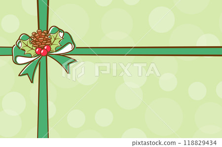 聖誕禮物盒背景框素材_簡單緞帶和禮物盒插畫 118829434