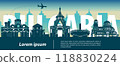 Bulgaria famous landmark silhouette style 118830224
