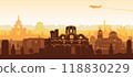 Bulgaria famous landmark silhouette style 118830229