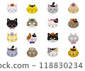 Simple cute cat face set for Halloween 118830234