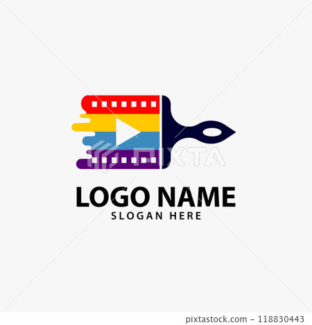 film brush logo design vector 118830443