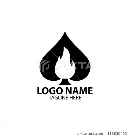 spade flame logo design vector 118830463