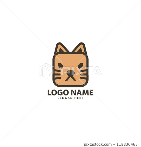 square cat face logo design vector 118830465