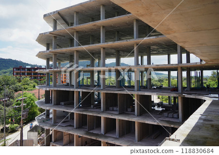 A new modern multi-storey residential building under construction 118830684