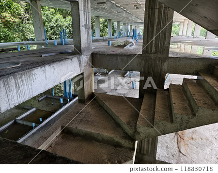 A well constructed set of stairs with concrete elements A well constructed set of stairs with concrete elements 118830718