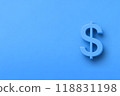 Blue background with dollar sign and text space 118831198