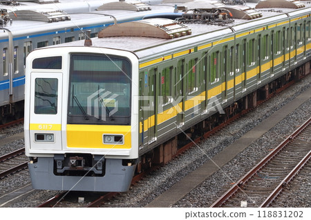 Seibu Ikebukuro Line 6000 series train (yellow stripe) parked at Kotesashi Depot 118831202