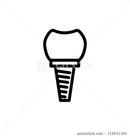 Tooth icon Implant Line illustration Tooth icon Implant Line illustration 118831365